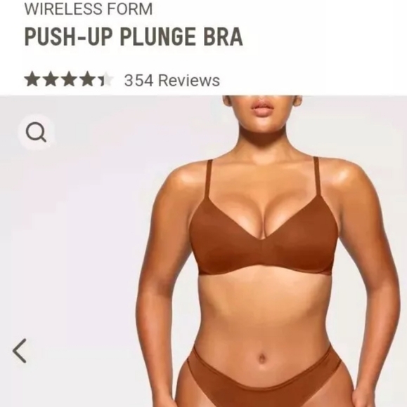 SKIMS- Wireless Form Push-Up / Plunge Bra (Bronze)-32B - Picture 3 of 7